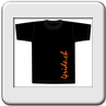 t shirt noir ecriture brod�e orange