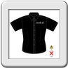 chemise noir ecriture brod�e blanche